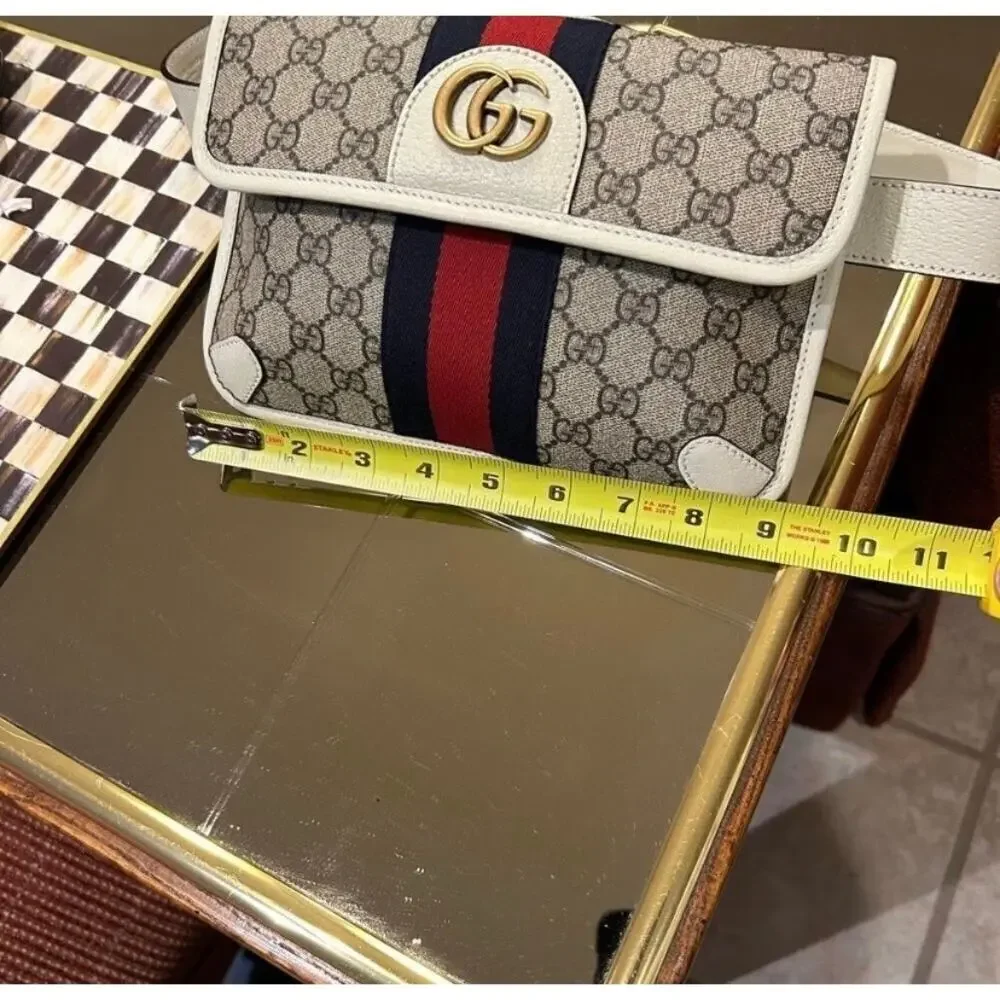 Women's Gucci brown/white GG canvas web
Ophedia Belt bag 80cm/32" adjustable - Picture 11 of 15